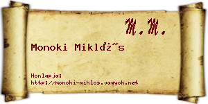 Monoki Miklós névjegykártya