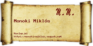 Monoki Miklós névjegykártya