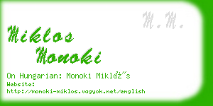 miklos monoki business card